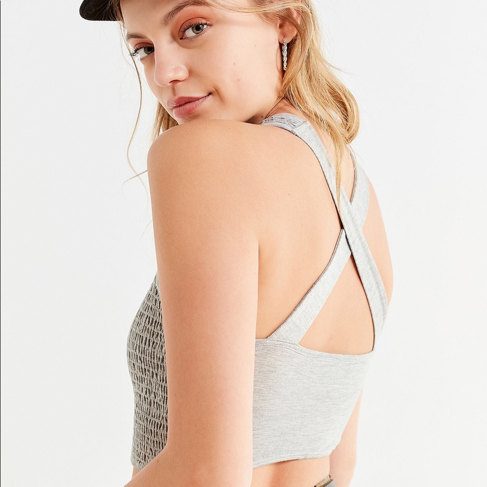 UO Smocked Crop Top Urban Outfitters